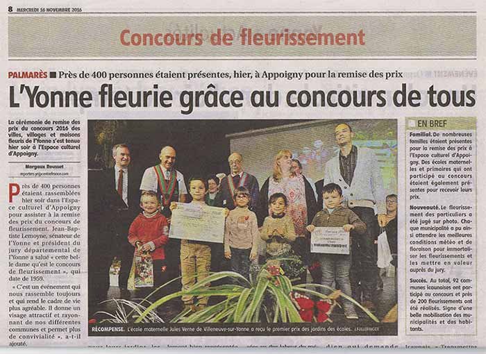 Article de presse Yonne 15-11-16